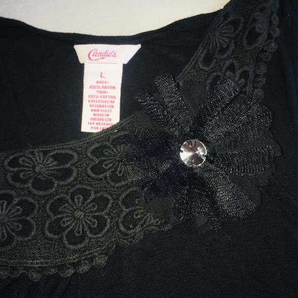 Candies Black Dress Top - Picture 2 of 5